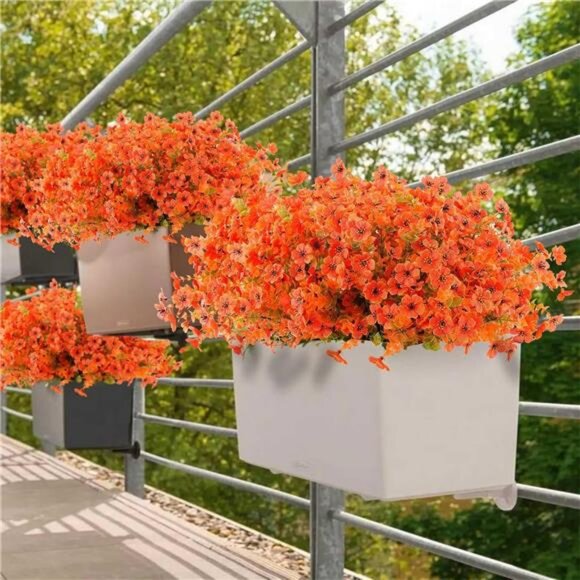 18 Pcs Artificial Mums Flowers Outdoor Plastic Fall Flowers Fake Mums Autumn - Picture 6 of 8